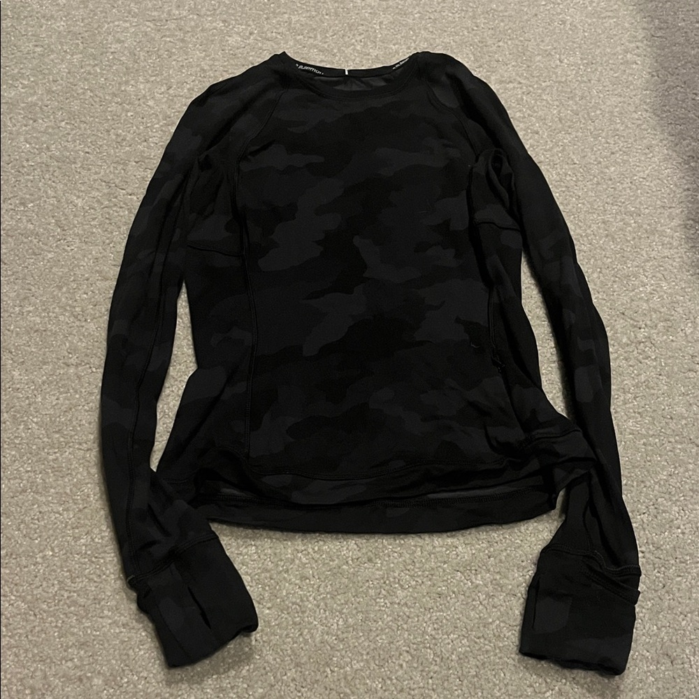 lululemon athletica Black Camo Long Sleeve Tee